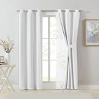 Bujasso White Full Blackout Curtain Panels - Image 8