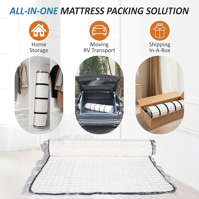 Foam Mattress Vacuum Bag with 4 Adjustable Straps, Queen/Full/Full-XL | - Image 6