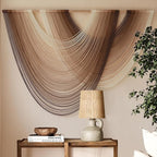 Macrame Wall Hanging Dip Dyed Large Boho Brown Fiber Wall Art 57"W*39"L | Hand by FLBER
