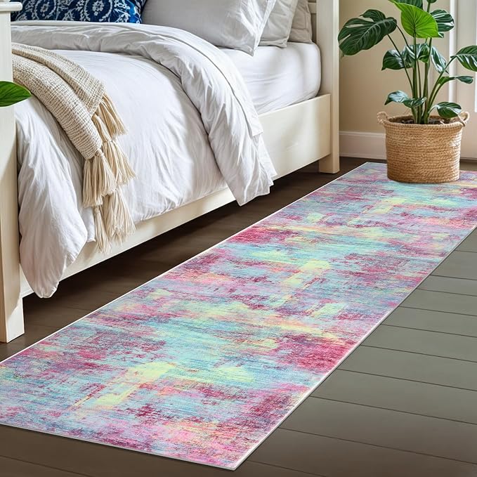 Abstract Runner Rug 2x7 Ft Washable Runners - Image 8