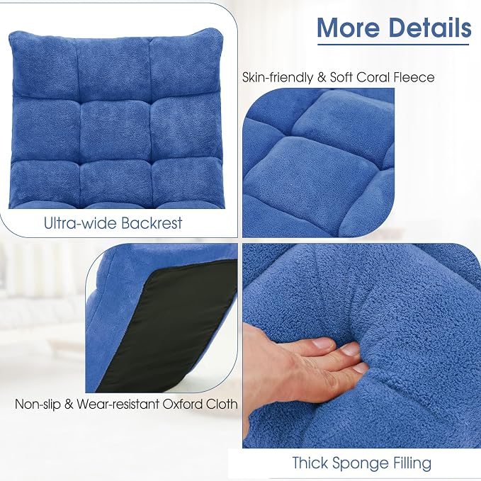 Giantex Floor Chair with Back Support, 14 Adjustable Position, Padded Sleeper - Image 7