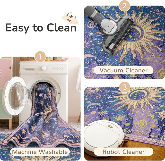 Vacuum-Friendly, 5x7 Washable Area Rug - Image 6
