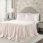 Lush Decor Ticking Stripe Bedspread Queen Size 3 Piece Set Blush by LushDecor