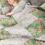 Quilt Set King Size Floral Patchwork Quilted, Soft Comforter Set Bedding Sets - Image 5