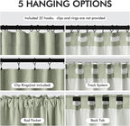 MIULEE 100% Blackout Back Tab Pleat Linen Curtains 50" Wx120 L, Sage Green | 2 - Image 6