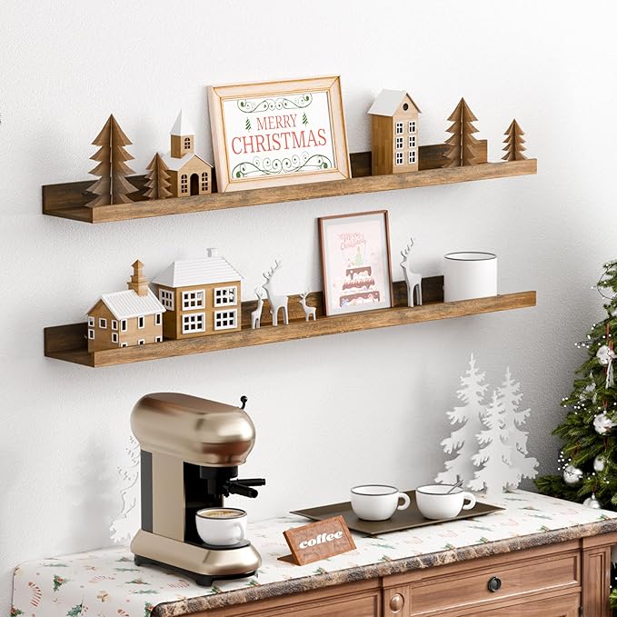 upsimples Floating Shelves for Wall Decor and Storage, Nursery Room, Coffee Bar - Image 2