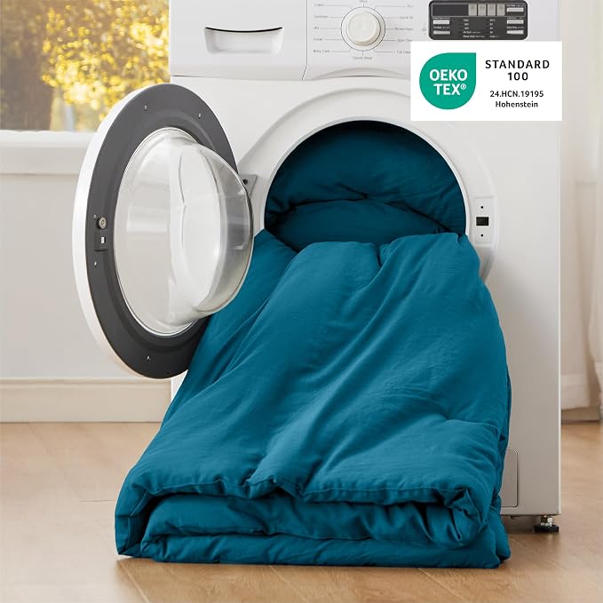 Bedsure Queen Comforter Set, Teal Soft Prewashed Bedding - Image 5