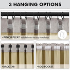 MIULEE 100% Blackout Linen Curtains 42 x 108 Inch Greige 2 Panels | Thermal - Image 5