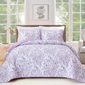 WONGS BEDDING Botanical Quilt King Size, 3 Pieces Bedspread Set, Polyester by WONGSBEDDING