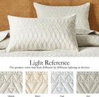akkialla Full/Queen Quilt Set, Boho Style in a Solid Color, Cream Lightweight - Image 4