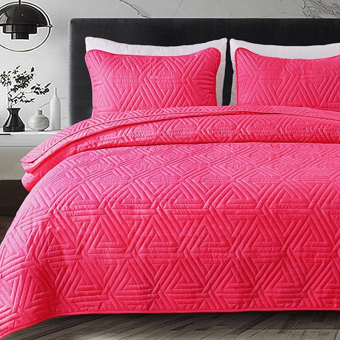 Whale Flotilla Soft Geometric King Quilt Set by WHALEFLOTILLA
