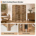 GIANTEX 4 Panel Folding Room Divider, Wood Privacy Screen - Image 8