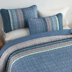 Cottolester Blue Quilt Set Full, Lightweight Microfiber Bedspread Coverlet Set - Image 3