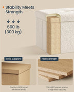 SONGMICS Small Folding Storage Ottoman, Foot Rest Stool, Ottoman - Image 6
