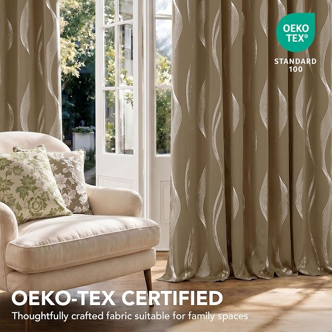 Deconovo Curtains for Living Room, Pattern Blackout Curtains 72 Inches Long | - Image 5