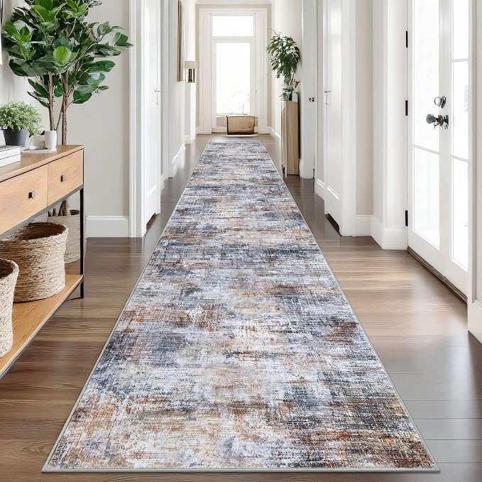 Abstract Runner Rug 3x18 Ft Washable Runners by iOhouze