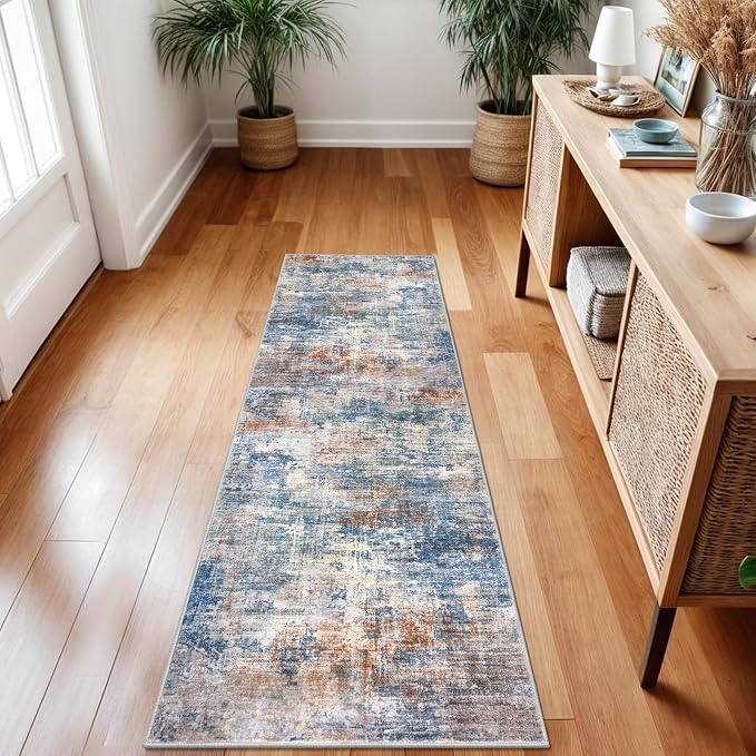 Abstract Runner Rug 2x7 Ft Washable Runners - Image 3