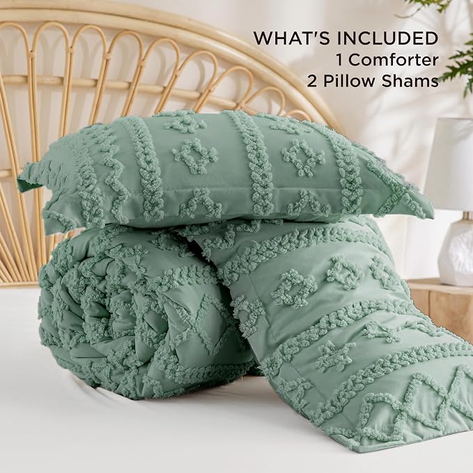 Bedsure Tufted Boho Comforter Set Queen Size - Image 8