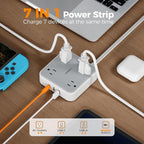 TESSAN Surge Protector Flat Extension Cord 25Ft, Flat Plug Power Strip | 4 - Image 2