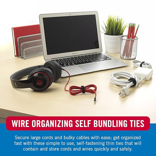 VELCRO Brand Reusable Cable Ties, Cord Management, 150 Pack - Image 3
