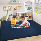Navy Blue Area Rugs for Bedroom Living Room, 6x9 Memory Foam Rug | Thickened - Image 3