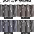 Deconovo Silver Foil Wave Pattern Total Blackout Curtain Panels, Living Room - Image 4