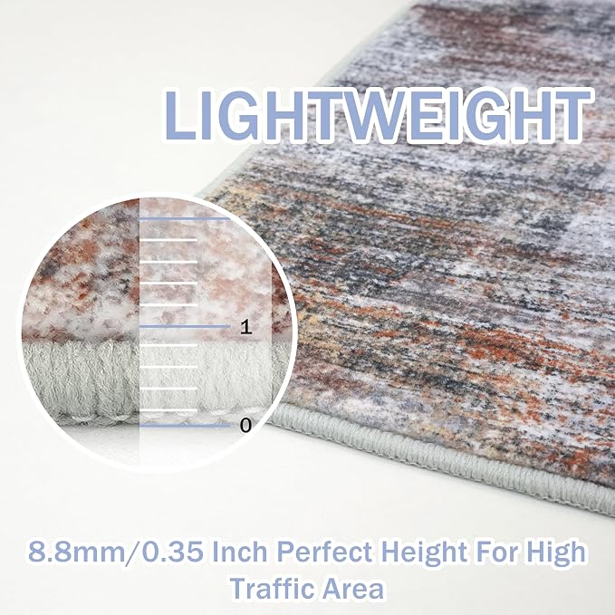 Abstract Runner Rug 2x12 Ft Washable Runners - Image 6