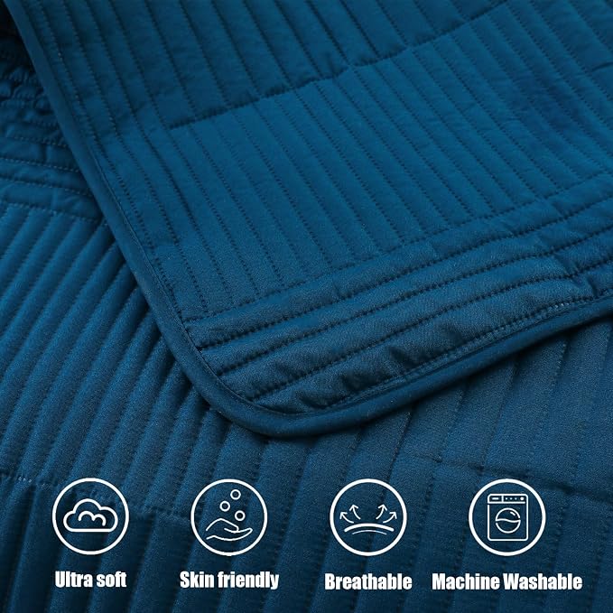 Whale Flotilla Ultra Soft Queen Quilt Bedding Set, Lightweight - Image 9