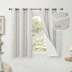 Light Grey Blackout Curtains 45 Inch Length Each 38 Wide 2 Panels | Short by Lajode