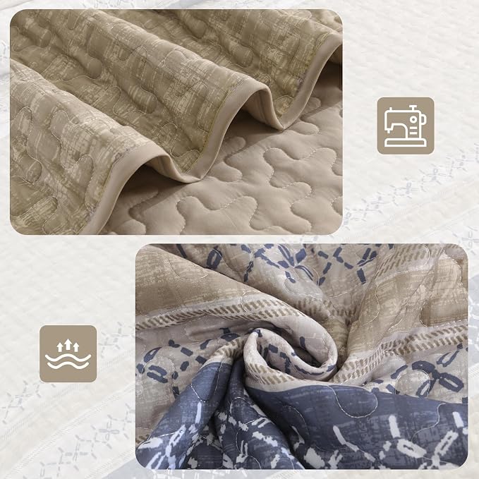 Cottolester Queen Quilt Bedding Set, All Seasons Microfiber Boho Quilt Set - Image 7