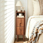 FurSch Narrow Nightstand, Wooden 2 Drawer by FurSchFurniture