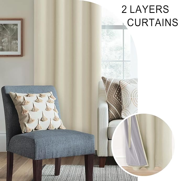 XWZO 100% Blackout Curtains 63 Inches Long - Image 5