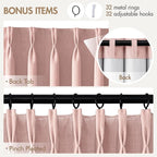 MIULEE Pinch Pleated 100% Blackout Curtains 40"x108" Light Pink 4 Panel Set | - Image 9