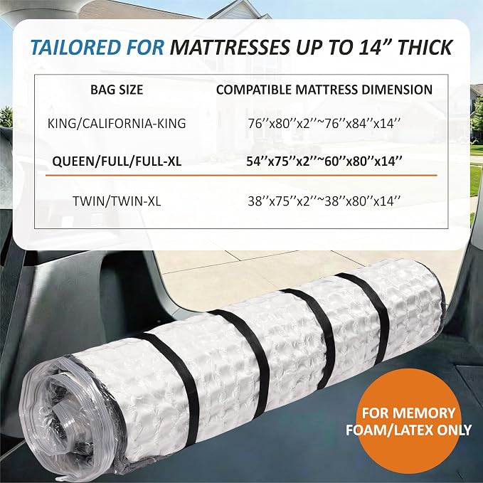Foam Mattress Vacuum Bag with 4 Adjustable Straps, Queen/Full/Full-XL | - Image 5