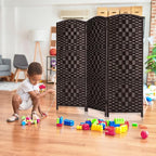 HALLYBEE Short Room Divider Folding Privacy Screens, 3 Panel Dark Mocha | - Image 5