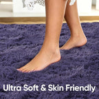 4x6 Taro Purple Fluffy Soft Area Rug Non-Slip - Image 5