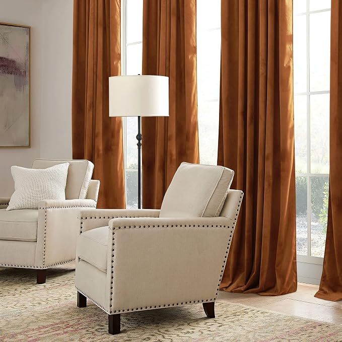 RYB HOME Velvet Curtains 108 inches Long, Extra Long High Ceiling Curtains | - Image 5