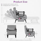 TYBOATLE Sleeper Chair Bed Set of 2, Folding Futon Sofa Bed, Light Grey | Comfy - Image 9