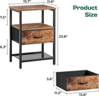Huuger Night Stand with 2 Drawers, Bed Side Table with Open Shelf | Bedroom - Image 3