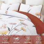 Dinjoy King Size Quilt Set, Floral Bedspread Coverlet Set - Image 4