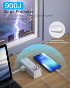 Flat Plug Extension Cord 5Ft, One Beat 5 Feet Surge Protector Power Strip - Image 5