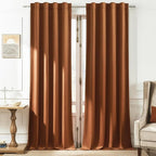 Timeper Burnt Orange Velvet Curtains W42 x L96 inches 2 Panels, Light Blocking by Timeper