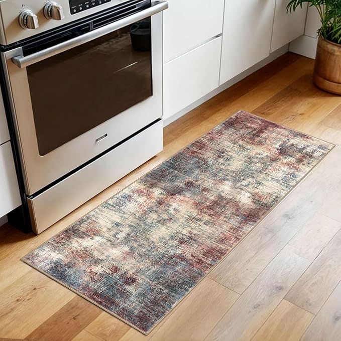 Abstract Runner Rug 2x5 Ft Washable Runners - Image 3