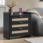 SICOTAS Rattan Nightstand Larger Bedside Table by SICOTAS