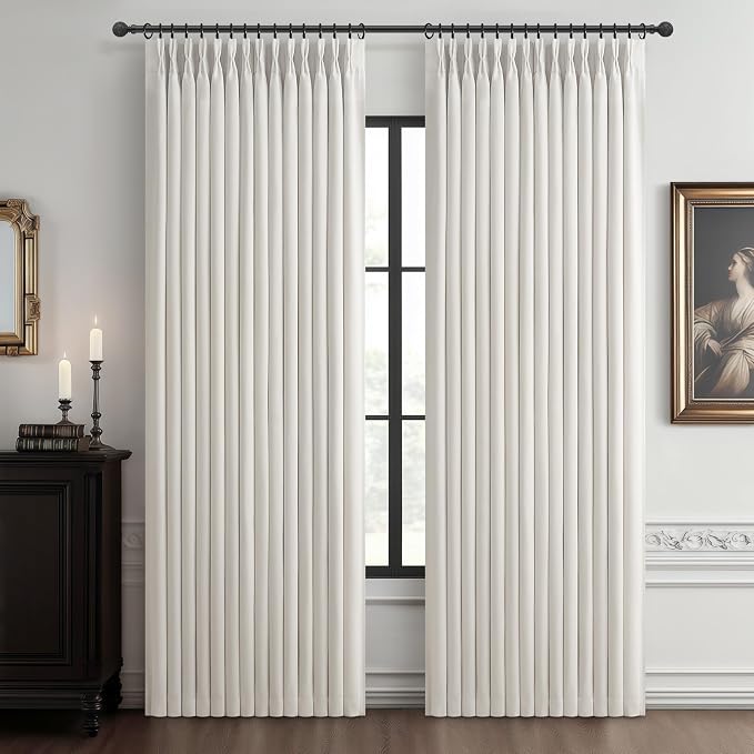 Pleat Viral Linen 90 Inch Blackout Curtains by PleatedDrapes