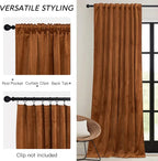 RYB HOME Velvet Curtains 108 inches Long, Extra Long High Ceiling Curtains | - Image 3