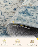 RELEANY Washable Area Rug, Square 6'x6', Water Repellent, Pet Friendly - Image 2