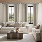 Pinch Pleated Full Blackout Linen Curtains 120 Inch - Image 8