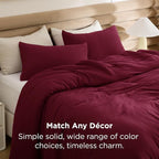 Bedsure California King Comforter Set, Dark Red Soft Prewashed Bedding - Image 5