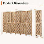 GIANTEX 6 Panel Folding Room Divider, Wood Privacy Screen - Image 7